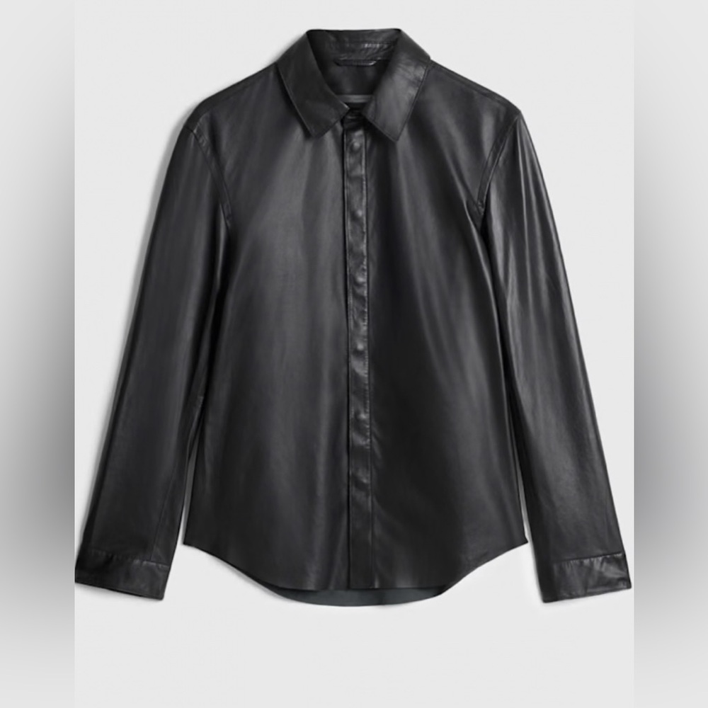 JOHN VARVATOS LEATHER SHIRT JACKET SZ 50/L